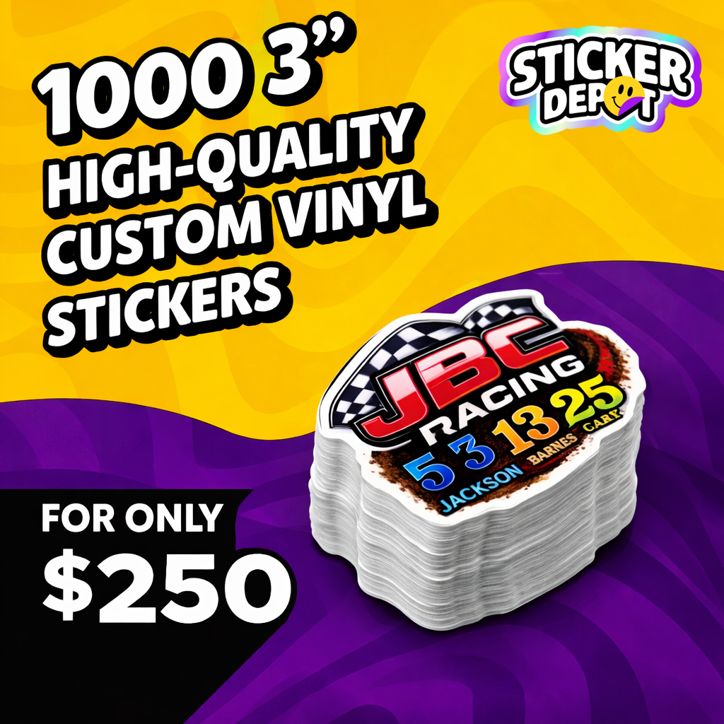 1000 3" Custom Vinyl Stickers W/ Instant Preview