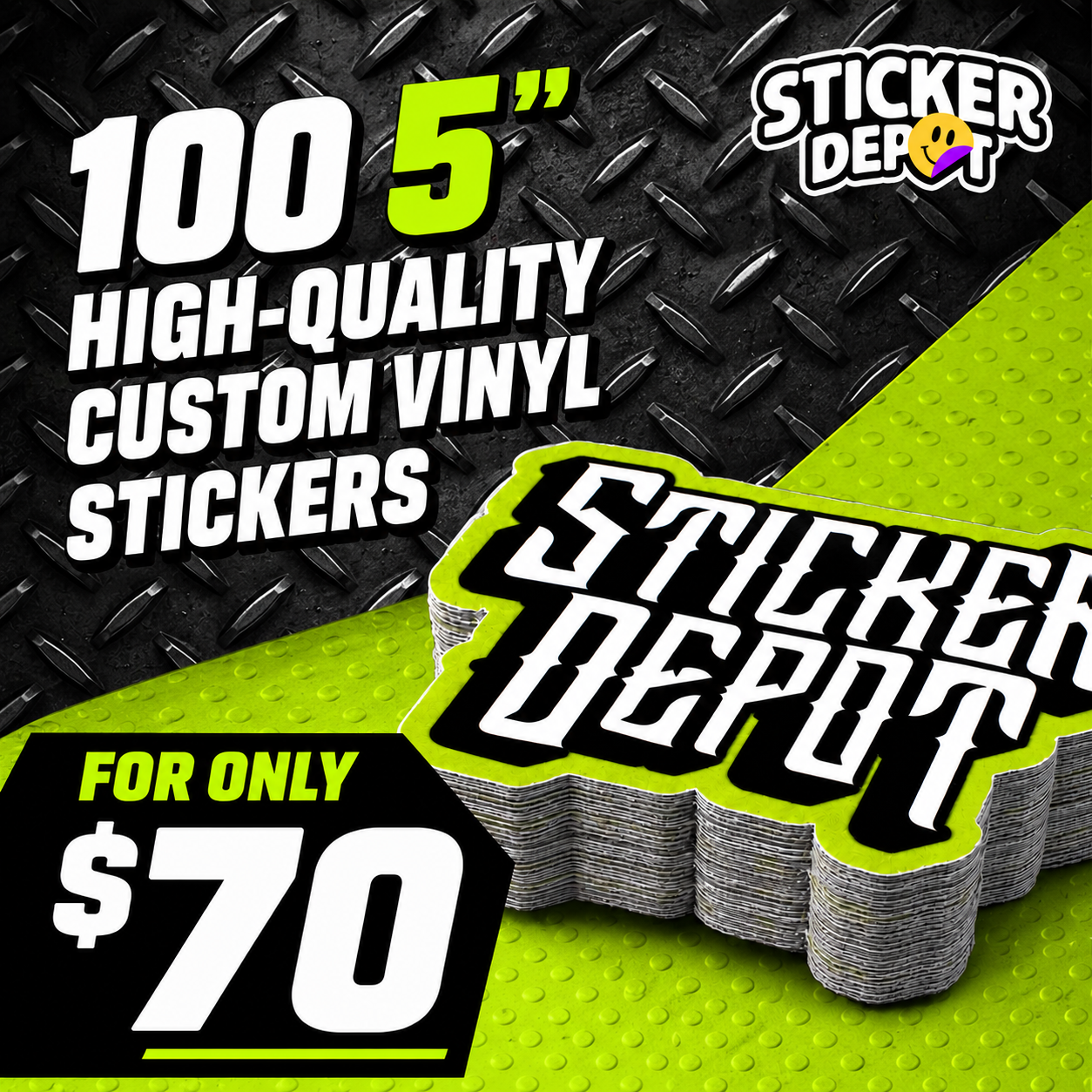 100 5" Custom Vinyl Stickers for only $70