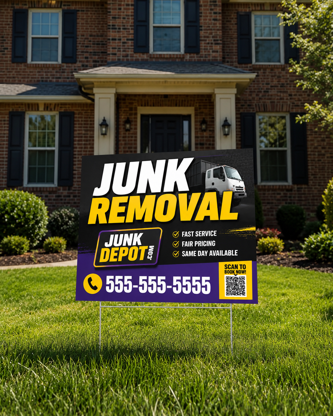 18"x12" Custom Yard Signs | Full Color Double-Sided Signs with Stakes