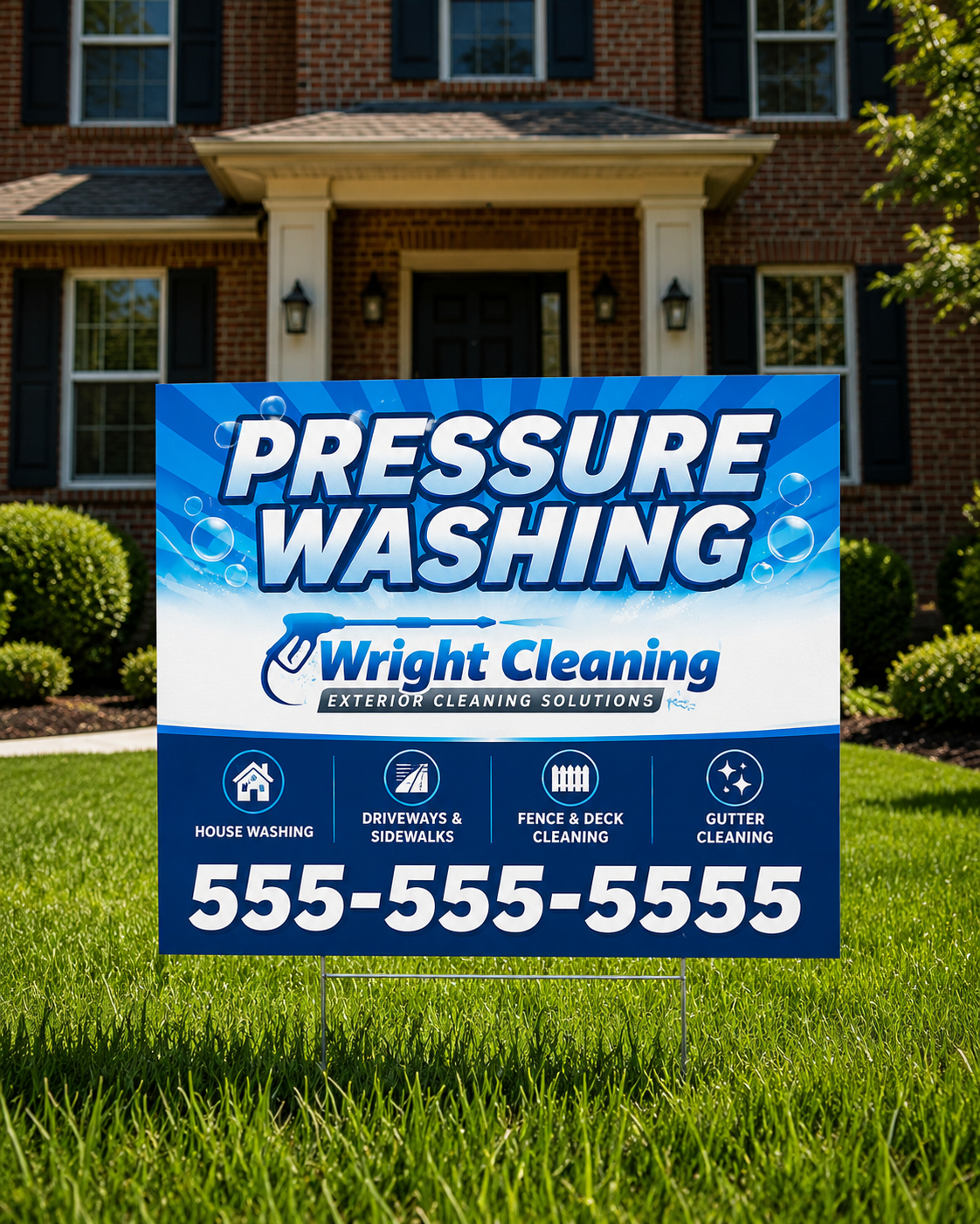 18"x12" Custom Yard Signs | Full Color Double-Sided Signs with Stakes