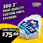 300 3" Custom Vinyl Stickers for only $75.00