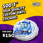 500 custom made stickers for only $150.00 Sticker Depot