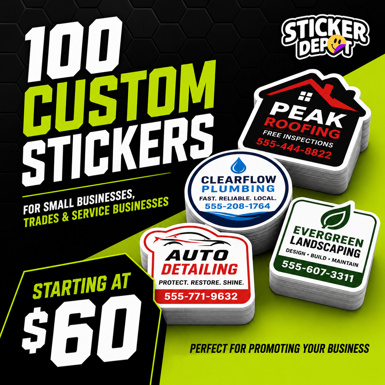 Sticker deals for small business starting at only 60 dollars.