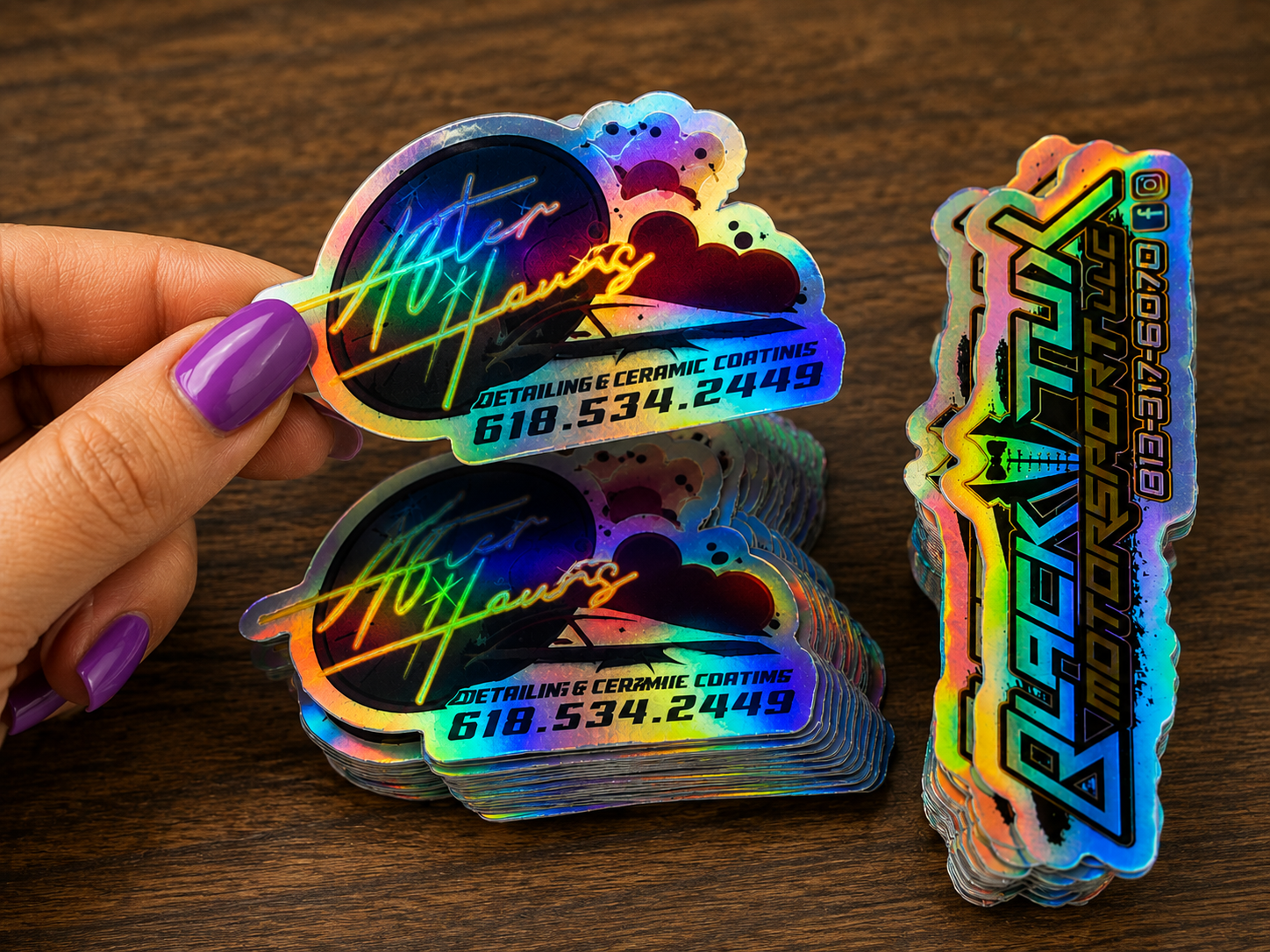 100 6" Holographic Vinyl Stickers $150.00